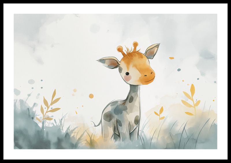 Plakat 60x40cm Mała Żyrafka zdjęcie 3