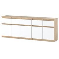 Komoda Nowoczesna Młodzieżowa Best Oleksa 5 Szuflad 200cm Sonoma Biały Mat