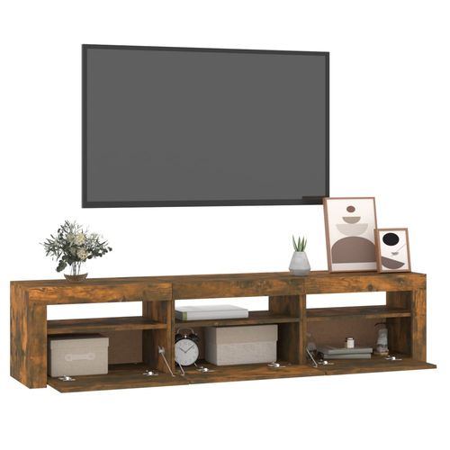 Szafka pod TV z oświetleniem LED, przydymiony dąb, 180x35x40 cm na Arena.pl