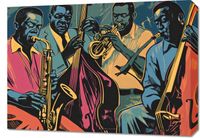 Obraz 70x50cm Jazzmani w Gazie