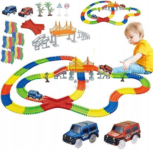 TOR SAMOCHODOWY ŚWIECĄCY 360el + 2 AUTKA MAGIC TRACKS MOST 1808 na Arena.pl