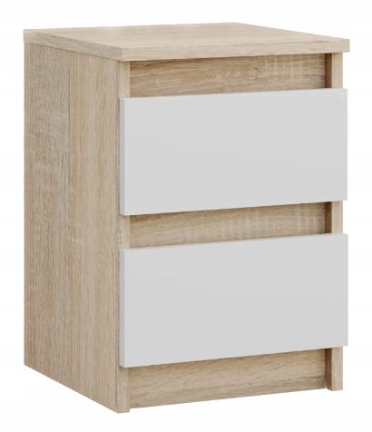 SZAFKA NOCNA SONOMA BIAŁA STOLIK NOCNY DWIE SZUFLADY 30cm SYPIALNIA na Arena.pl