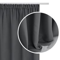Zasłona gotowa na taśmie HOLD 140x270 zaciemniająca blackout grafitowa