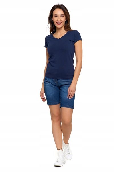 T-SHIRT DAMSKI BAWEŁNIANY KRÓTKI RĘKAW KOSZULKA DEKOLT V MORAJ R.L BASIC zdjęcie 10