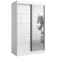 Szafa przesuwna z lustrem Como 2D1L 120 Biała (lacobel)