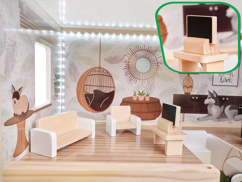 LULILO Domek dla lalek drewniany FLORO boho LED 78cm zdjęcie 10