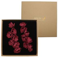 Kolczyki kwiatowe bordo czerwone ciemne wiszące KOKONET 6-0021