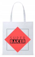Dla Piekarza Prezent Torba Eco Biała Shopper Z Nadrukiem Ze Zdjęciem
