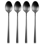 4x Łyżeczki Czarne Koktajlowe Długie Deserowe do Lodów Kawy Zestaw Łyżek
