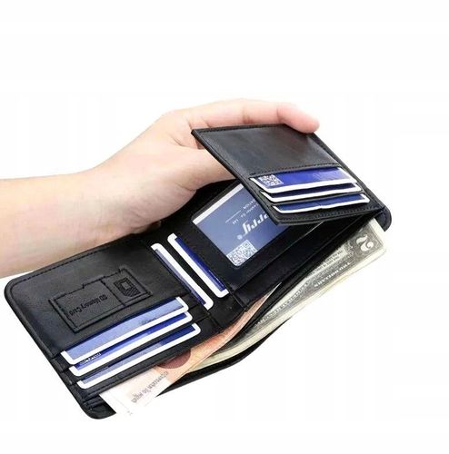 Męski Portfel Skórzany Czarny Skóra Elegancki Mały na Arena.pl