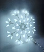 Ozdoba Do Okna Wisząca Śnieżynka Świąteczna Śnieg LED Świecąca 40 cm Biała