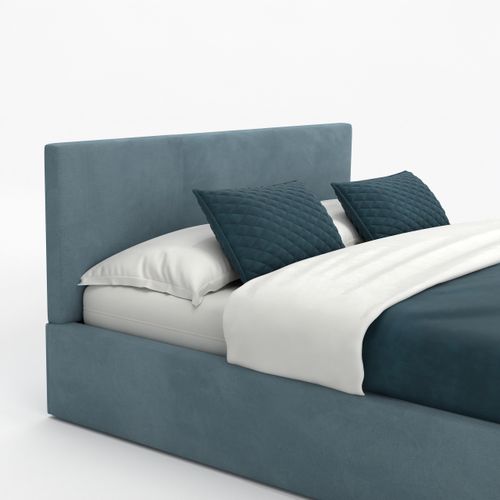 ŁÓŻKO TAPICEROWANE DO SYPIALNI 160x200 ŁÓŻKO PODWÓJNE Z POJEMNIKIEM MORSKIE na Arena.pl