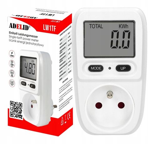WATOMIERZ MIERNIK LICZNIK ENERGII ELEKTRYCZNEJ PRĄDU MOCY JEDNOFAZOWY BIAŁY na Arena.pl