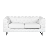 Sofa 2-osobowa ekoskóra biała VISSLAND