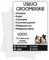 ulotki A6 reklamowe firmowe 5000 szt różne wzory USŁUGI GROOMERSKIE