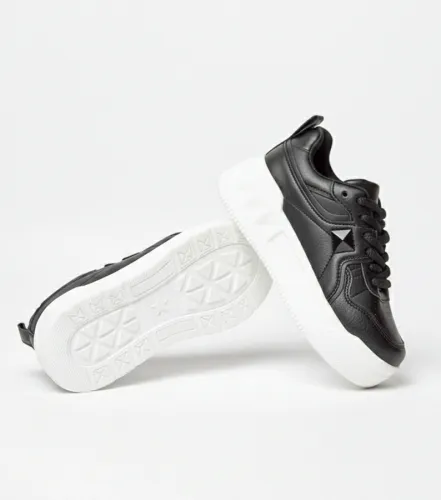 Czarne sneakersy na platformie Alessandra 39 na Arena.pl