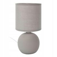 Lampa stołowa ORBA szara 25 cm kulista nowoczesna do sypialni nocna abażur