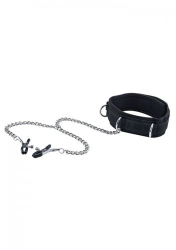 velcro collar with nipple clamps   with adjustable straps na Arena.pl