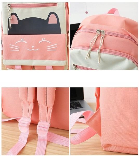 PLECAK SZKOLNY KOT KOTEK MŁODZIEŻOWY + PIÓRNIK CZARNY ZESTAW Z KOTKIEM 5w1 zdjęcie 2