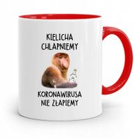 Kubek Czerwony Nosacz Janusz Kielicha Chlapniemy Z Nadrukiem Ze Zdjęciem