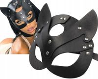MASKA BDSM NA OCZY TWARZ Z USZAMI SKÓRA SEXY KOT