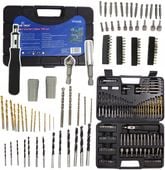 ZESTAW WIERTEŁ WIERTŁA DO METALU BETONU DREWNA +BITY 109 EL NASADKI NASADEK