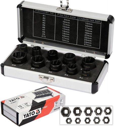 YATO WYKRĘTAKI DO ZERWANYCH URWANYCH USZKODZONYCH OBROBIONYCH ŚRUB 10SZT na Arena.pl