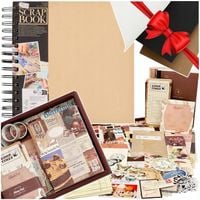 ALBUM DO ZDOBIENIA SCRAPBOOKINGU ZESTAW KREATYWNY NAKLEJKI NOTES VINTAGE