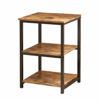 Stolik nocny rustykalny brąz z półką loft industrialny 40 cm