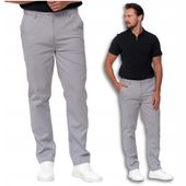 SPODNIE MĘSKIE Eleganckie Szare Chinosy Nogawka Prosta Modne MORAJ r.30