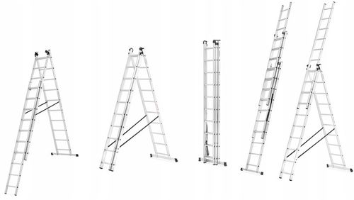 DRABINA ALUMINIOWA 3x10 HIGHER na schody + GRATIS na Arena.pl