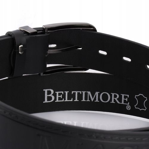 Pasek męski skórzany premium szeroki 4cm klasyczny czarny Beltimore na Arena.pl