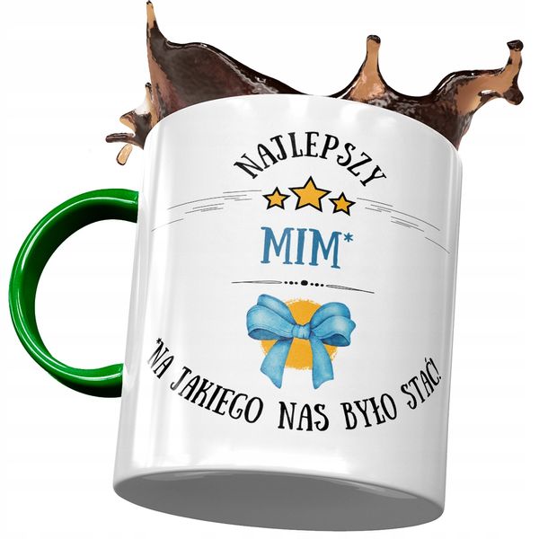 Kubek Zielony Dla Mima Najlepszy Mim Z Nadrukiem Ze Zdjęciem zdjęcie 1