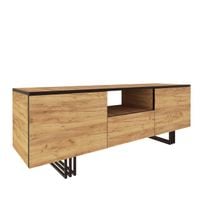 SZAFKA RTV LOFT KLARA 150 DĄB CRAFT ZŁOTY nogi metal salon