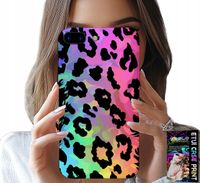 ETUI DO IPHONE ( 7 PLUS ) - KOLOROWA TĘCZOWA PANTERKA PLECKI SZKŁO