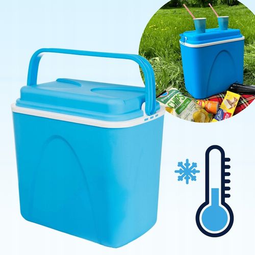 LODÓWKA TURYSTYCZNA 24L na WKŁADY MROŻĄCE niebieska do AUTA kampera PODRÓŻY na Arena.pl