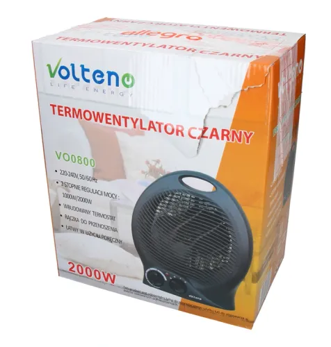 Grzejnik elektryczny Volteno 2000 W czarny 230 x 270 mm na Arena.pl