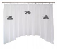 FIRANA dziecięca dla chłopca woal militaria czołg wojsko szare 400x145