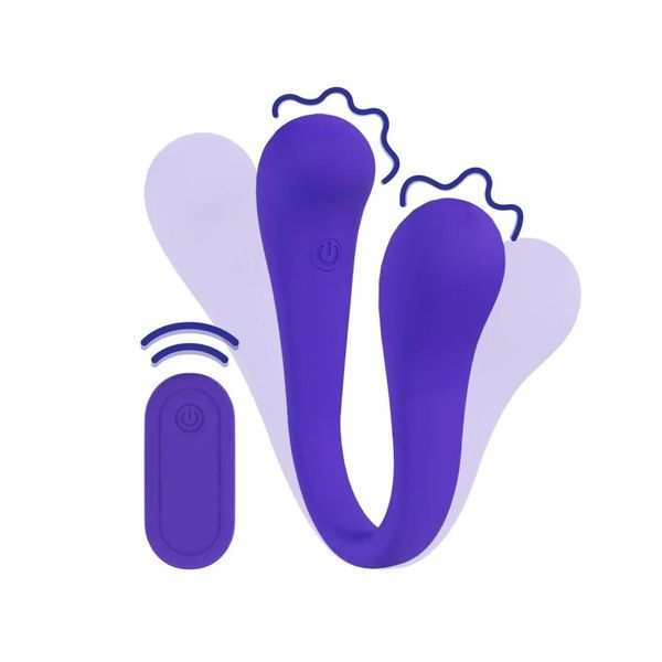 Dual-Ended Bendable Vibe With Remote Control - Purple zdjęcie 1