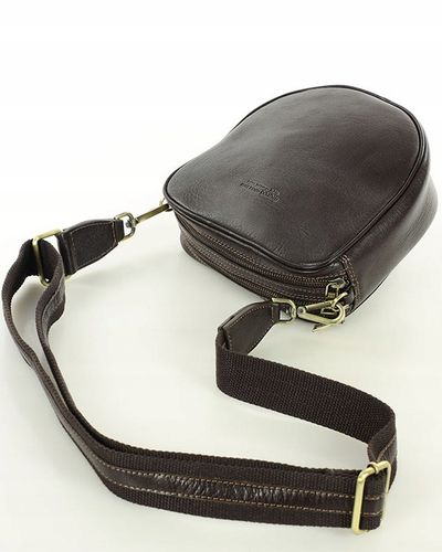 Torebka listonoszka NA SZEROKIM PASKU skórzana dwie komory Marco Mazzini na Arena.pl