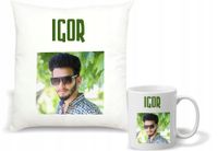 Zestaw PODUSZKA i KUBEK PERSONALIZOWANY nadruk twoje ZDJĘCIE napis tekst