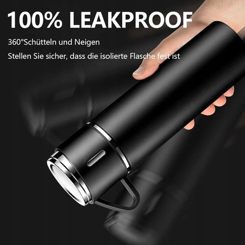 Termos Kubek DO KAWY HERBATY z dzióbkiem VACUUM LOCK STALOWY CZARNY na Arena.pl