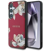 Etui Guess Grained Printed Flower Pattern MagSafe do Samsung Galaxy S25 fuk