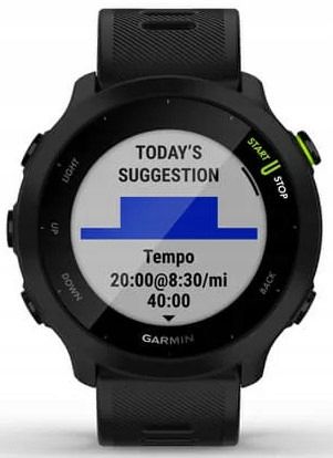 Czarny Zegarek sportowy GARMIN Forerunner 55 GPS na Arena.pl