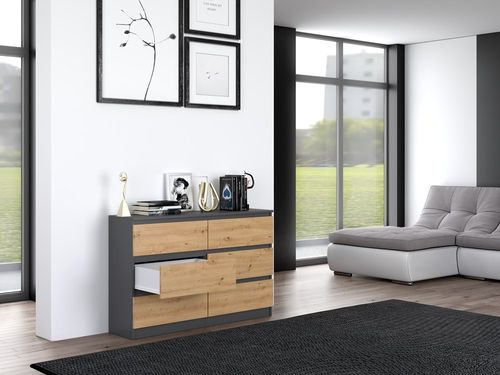 KOMODA MALWA M6 120 - ANTRACYT / DĄB ARTISAN na Arena.pl