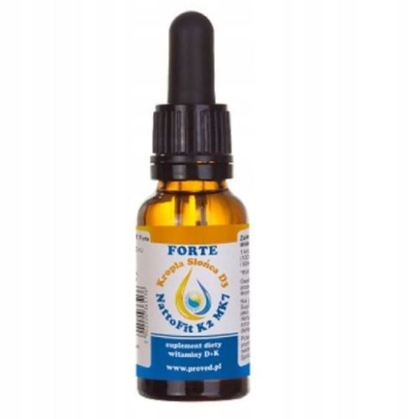 PROVED KROPLA SŁOŃCA D3+NATTOFIT K2 MK7 FORTE 20 ml zdjęcie 2