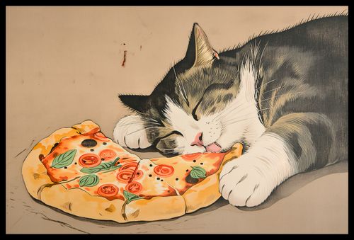 Plakat 60x40cm Pizza Dla Kota na Arena.pl