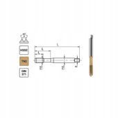 Gwintownik maszynowy M6 DIN-371B (6H) HSSE TIN 800X FANAR (C2-113X01-0060)
