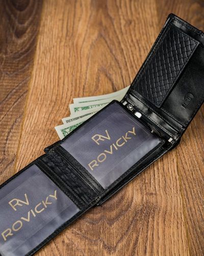 czarny portfel męski skórzany forever young® z przeszyciem na Arena.pl