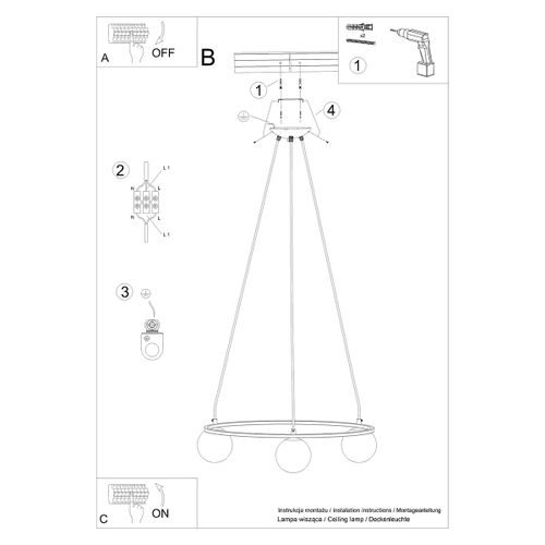Żyrandol YOLI 3 na Arena.pl